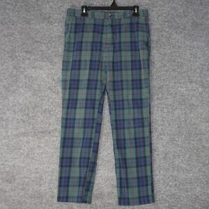 Vineyard Vines Plaid Chino Pants Mens 32x30 Green Blue Tartan Check Slim Fit